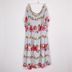 Old Navy Womens Floral Midi Dress in Gray Size XXL Cottagecore